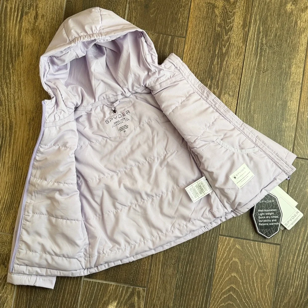 Spyder Girls’ Spyderlite Lavender Lightweight Water Resistant Jacket—3T